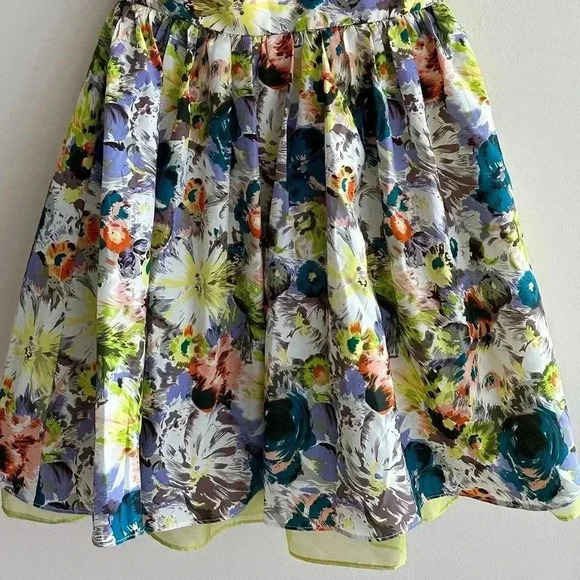 Minuet Floral Sweetheart Fit and Flare Dress, Blue/Green/Purple, Size Medium - Picture 5 of 16
